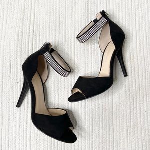 NEW Boston Proper Rabia Black Rhinestone Heels 8.5
